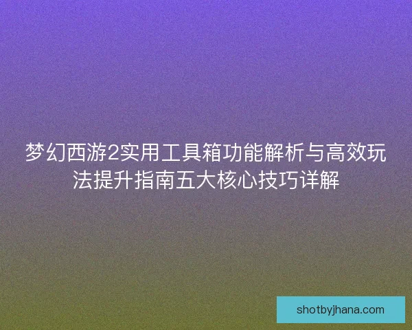 梦幻西游2实用工具箱功能解析与高效玩法提升指南五大核心技巧详解