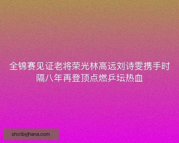 全锦赛见证老将荣光林高远刘诗雯携手时隔八年再登顶点燃乒坛热血
